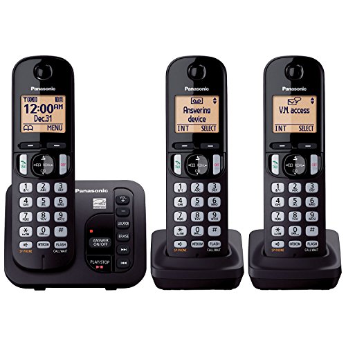 Panasonic KX-TGC253B DECT 6.0 3-Handset Landline Telephone with