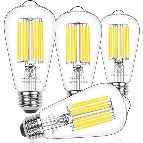 Wonninek LEDd E26 GW\d 10W 100W` dF 2700K Px1535[ PSEF؍ς led tBgd VfApLEDd Lz ȃGl ST64 Ή (4)