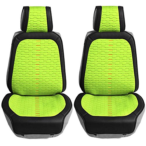 FH Group Car Seat Covers Front Set Green Automotive Seat Cushions - Low Back Car Seats, Universal Fit, Automotive Seat Cover, Car Seat Cushion, Airbag Compatible Car Seat Cover for SUV, Sedan, Van