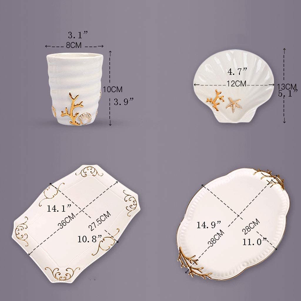 Badzubehör Set Badezimmer Set Bad-Accessoires-Set Seifenspender Aus Keramik, Badezimmer-Set, Lotionsflasche, Zahnbürstenhalter, Seifenschale Badezimmer Zubehör Set Badezimmerzubehör-Set ( Color : C )