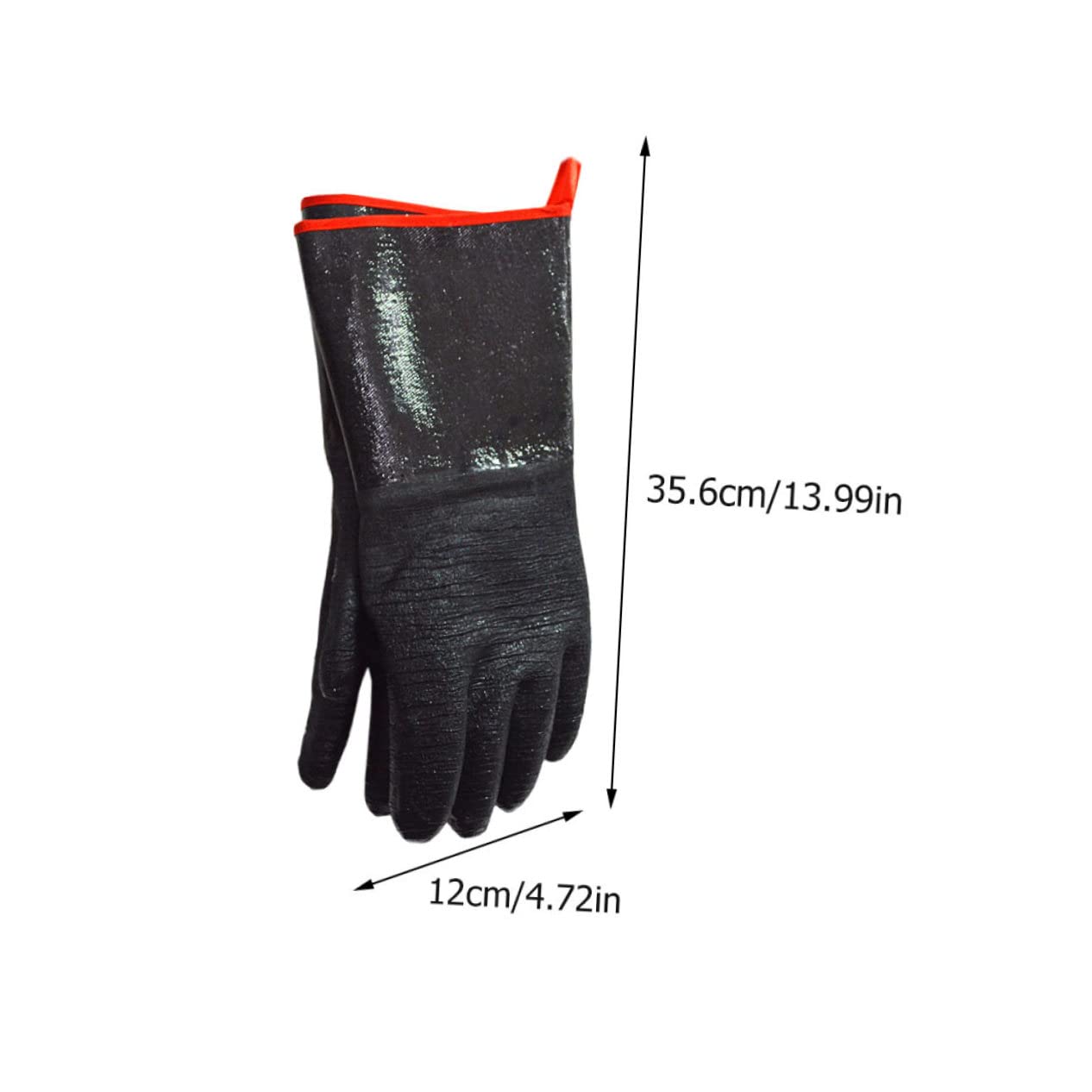 Guanti Bbq Resistenti al Calore in Neoprene Impermeabili Neri | 1 Paio, Isolamento Termico per Cucina e Ambienti Caldi, Protezione da Acqua, Adatti alla Griglia