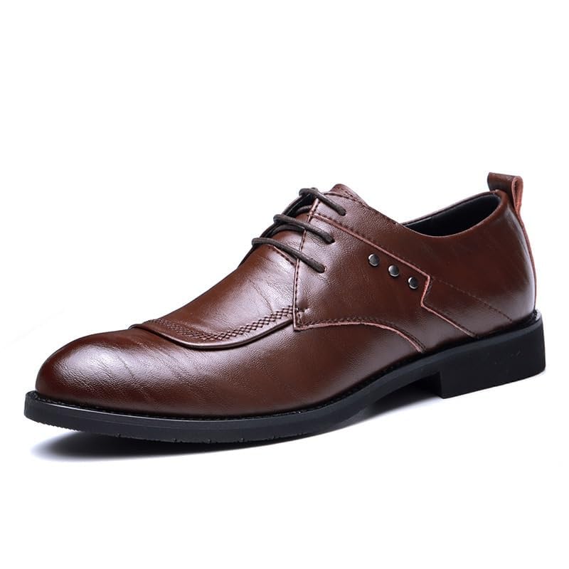 Men's Fashion Classic Dress Shoes Platform Formal Pointed Toe Casual Summer Lace Up Party and Wedding Oxford Shoes