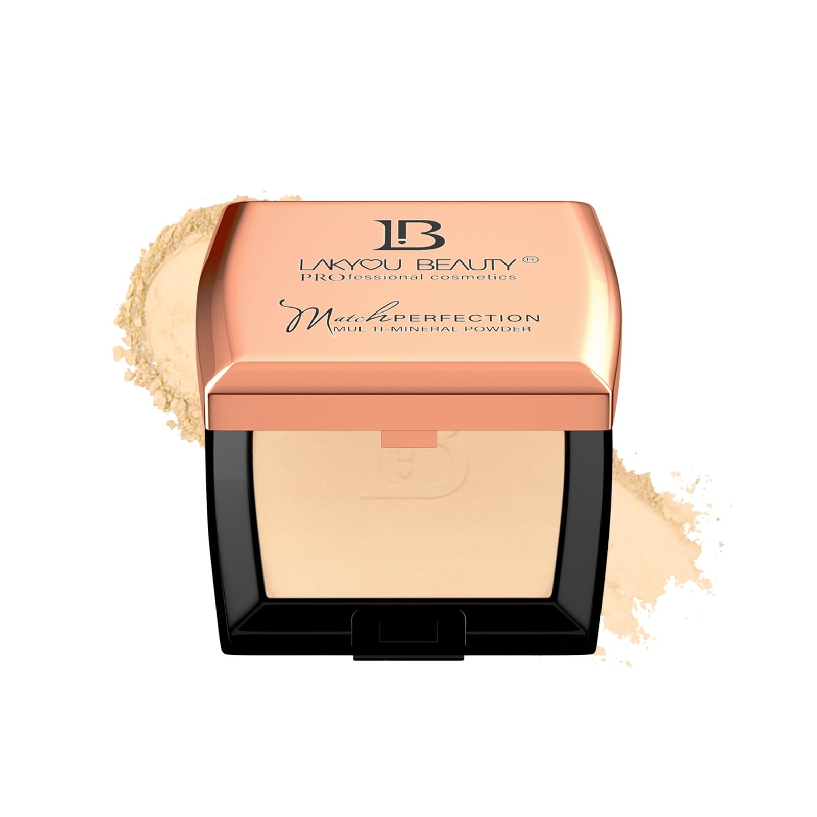 LAKYOU BEAUTY Match Perfect Compact Powder Shade -02(Soft Ivory) - 26gm | Seamless Matte Finish For Lasting Perfection