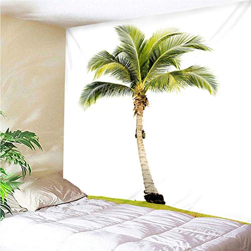 Tapiz de pared para playa y salón de 150x150cm en tejido verde y blanco transpirable como sábana 5