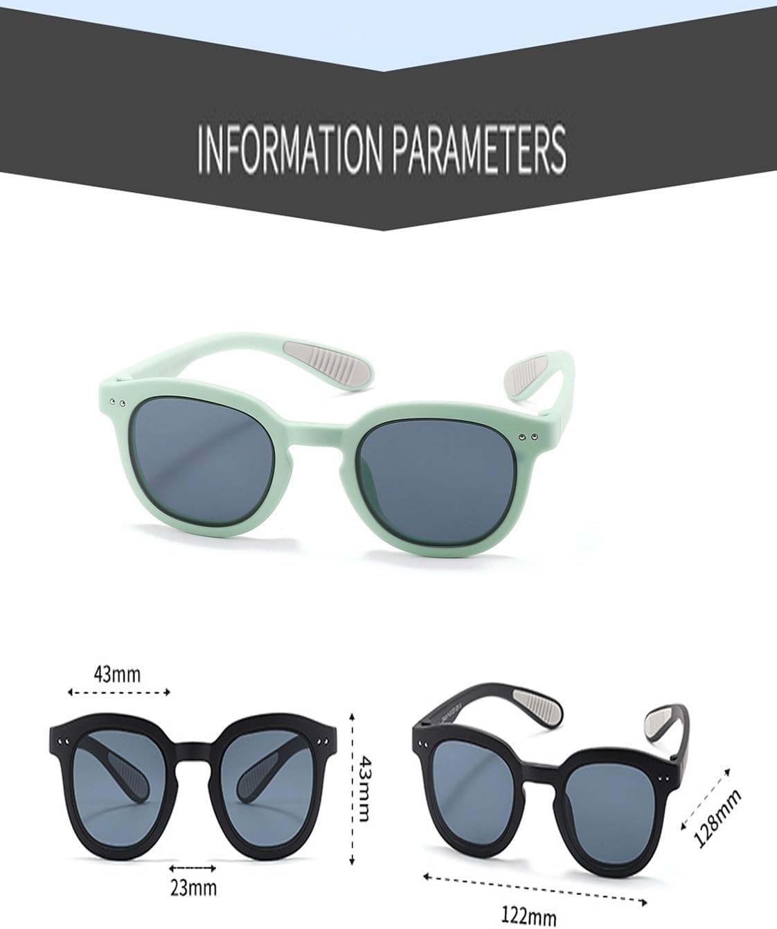 Polarized Sunglasses TPEE Rubber Flexible Shades for Girls Boys Age 3-9