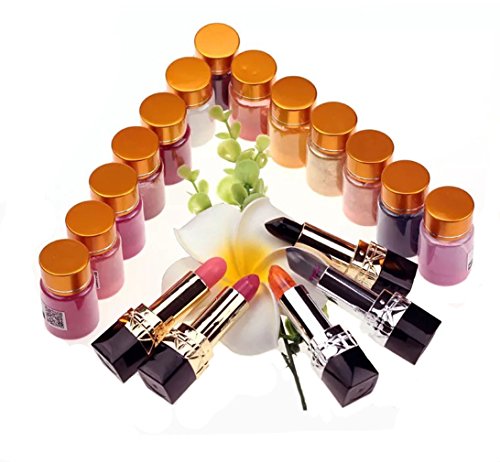 24 Color Pigments Shimmer Mica Powder - DIY Soap Making, Candle Making,Resin Dye, Mica Powder Organic for Soap Molds (5 Grams Each, 120 Grams Total)