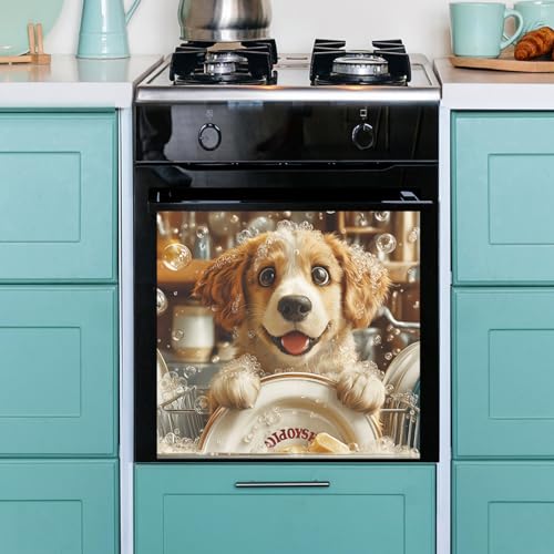 Vinilo Decorativo de Pared de Perrito Dorado para Baño miniatura 5