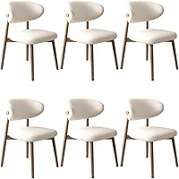 Vista 30 de YVYKFZD Dining Chairs Set, Upholstered Kitchen Chairs, Dining Room Chair with Wooden Legs and Curved Back, Leather Living Room Chair, for Offices