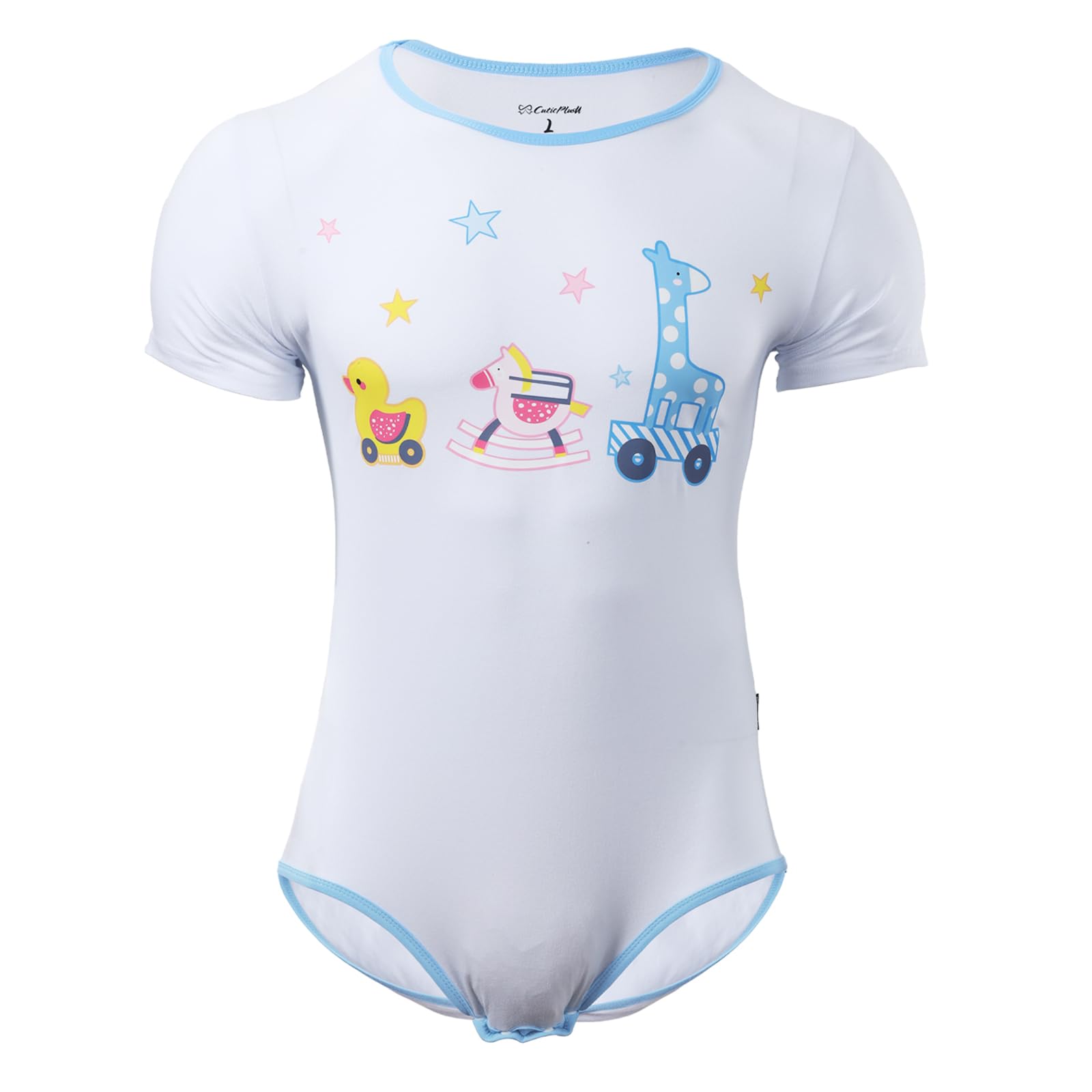 CutiePlusU Combinaison Homme en Coton à Boutons à l'entrejambe – Body Une-Pièce Adulte pour Homme avec Imprimé
