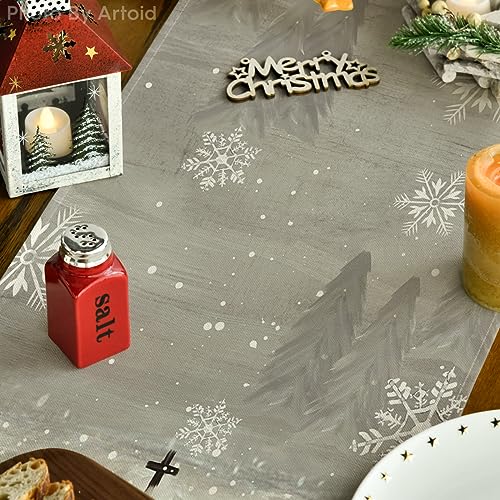 Artoid Mode TABLERUNNER-CHRISTMAS-33183-132 Church Xmas Trees Snowflakes Merry Christmas Table Runner thumb #2