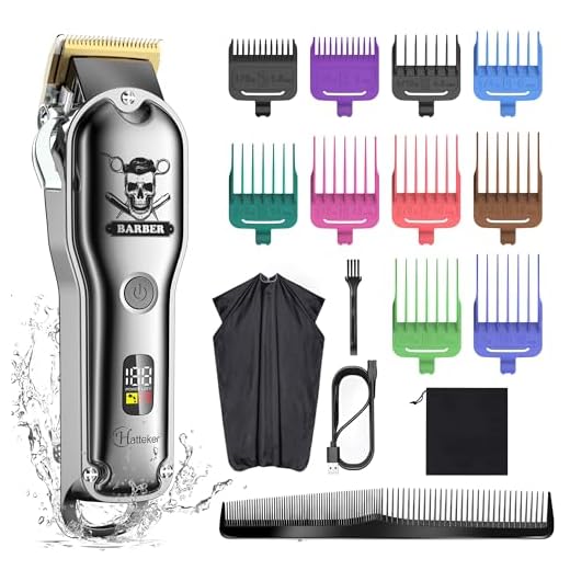 Hatteker Hair Cutting Kit Pro Hair Clippers for Men Professional Barber Clippers IPX7 Waterproof Cordless Beard / Hair Trimmer