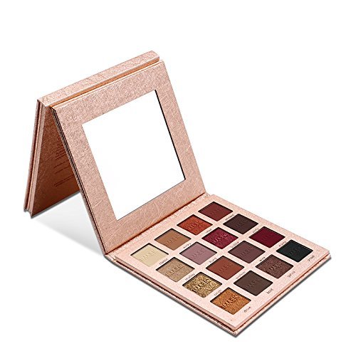 Pretty Comy 16 Colors Matte Shimmer Eyeshadow Palette, Blendable High Pigmented Eyeshadow Long Lasting Waterproof Glitter Eye Shadow Makeup Set with Mirror