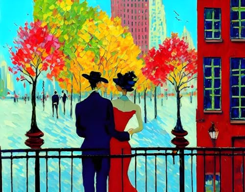 Affiche sur toile Lovers in New York City SERENDIPITP 58x90 cm