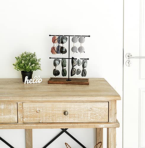 Mkono Sunglasses Organizer Rustic Glasses Storage Display Holder 2 Tier Sunglass Stand Eyeglasses Rack For Multiple Glasses Retail Eyewear Eyeglasses Hanging Organizer For Desk Dresser Tabletop #TOP1