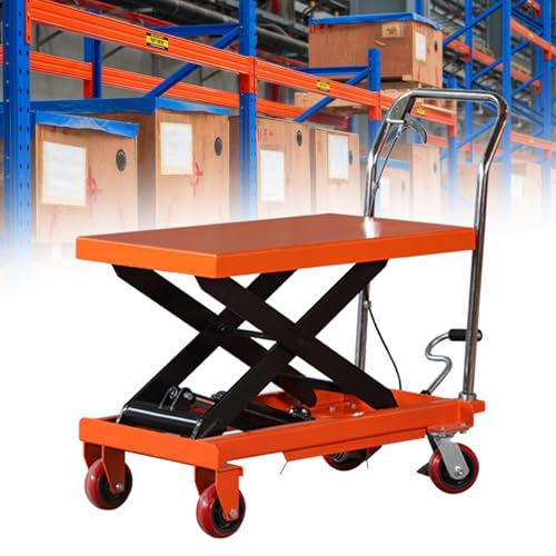 Hydrauliczny wózek ręczny, nośność 150 kg, stabilny stół z 4 kółkami do wydajnego przenoszenia materiałów i transportu, wózek o dużej wytrzymałości, wyposażenie magazynowe