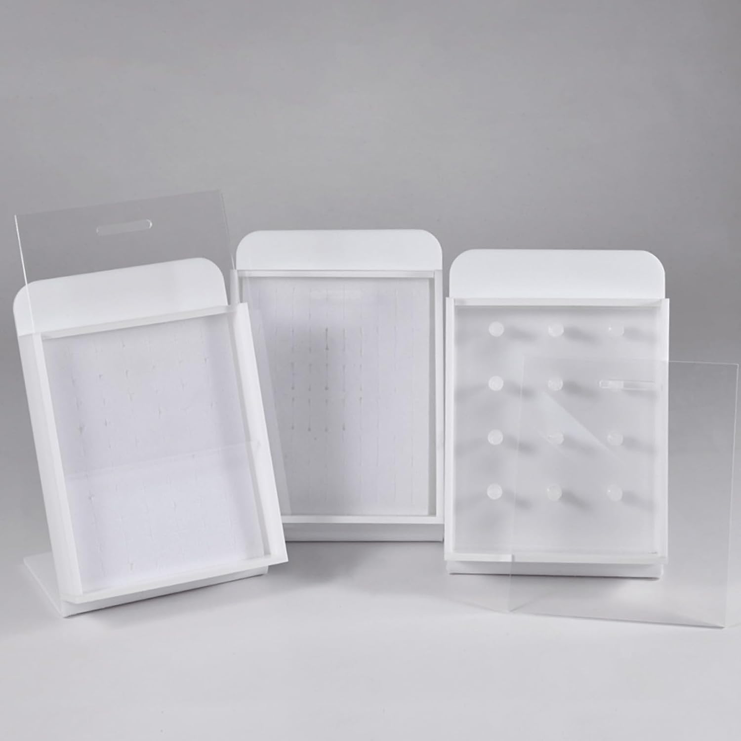 Acrylic Piercing Jewelry Display Stand with Dust Cover, Earring Nose Ring Lip Stud Belly Button Ring Holder