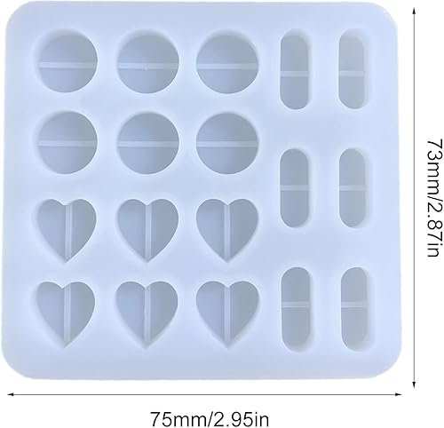 Miniatura 3 de Jomgeroz - Molde de píldoras, molde de resina, relleno de silicona para hacer colgantes, moldes de fundición de resina Keyc, joyería de silicona,