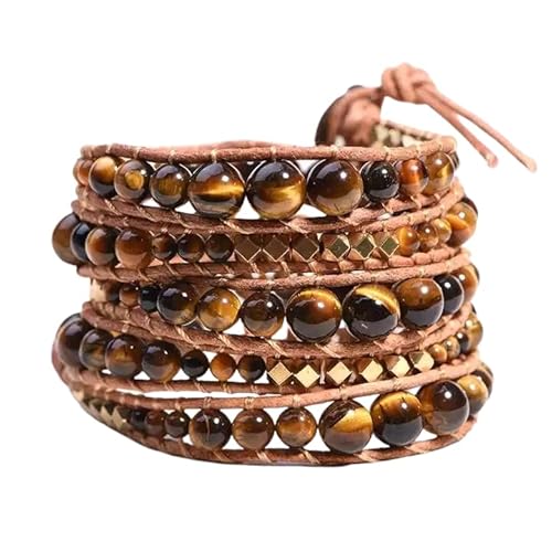 Tiger's Eye Beaded Wrap Bracelet With Healing Properties #TOP12