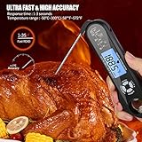 Meat Thermometer Dual-Probe Instant Read Gigital Thermometer with Waterproof, Wireless Cooking Thermometer for Meat, Deep Frying, Baking, Outdoor Cooking- Bottle Opener (Black) - Image 2