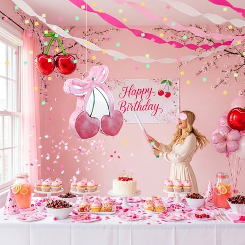 Piñata cerise nœud, cadeau idéal pour décoration de chambre d'enfant - 4