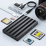 Lector CFexpress Tipo B/CFexpress Tipo A + TF + SD4.0 UHS-II, 5-en-1 10Gbps USB 3.2 Gen2 Lector Tarjetas cfexpress Tipo b con USB-C, Plug & Play Lector CF Express para Windows/Mac/Linux/Android