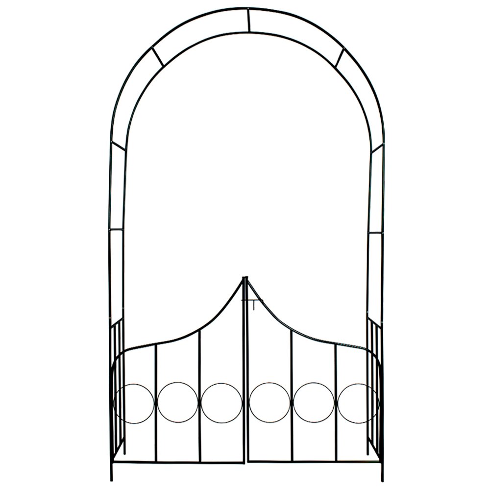 TecTake Arco para enredaderas Arco de rosas con la puerta