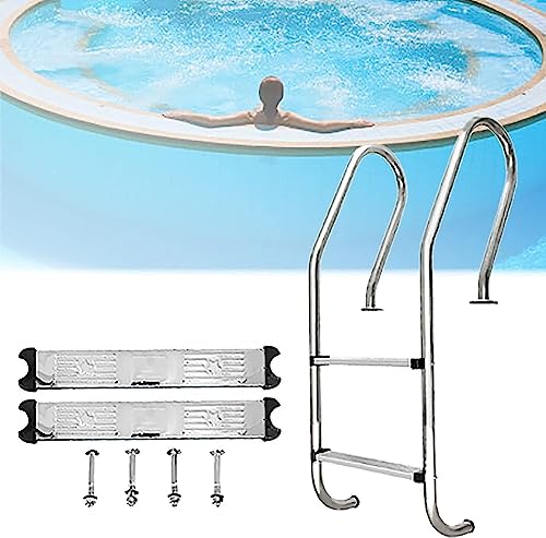 Escalera para piscina de 2 peldaños en acero inoxidable miniatura 1