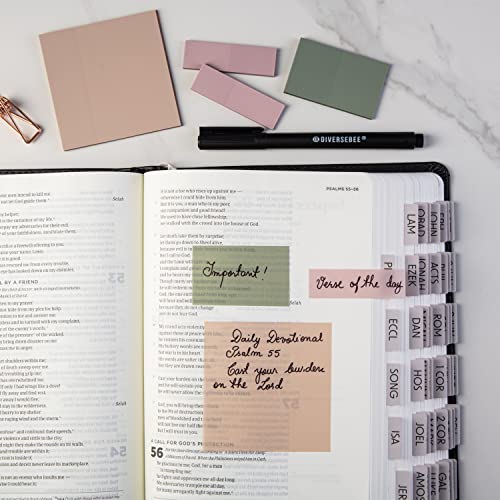 DiverseBee Transparent Sticky Notes (Includes Quick Dry Pen), Cute Clear Sticky Tabs, Translucent Page Flags Book Markers Stickers, Planner Accessories Bible Journaling Study Office Supplies (Pastel) - Image 3