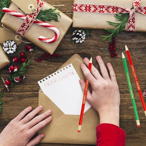 Whaline 50 lápices de Navidad con borrador miniatura 4