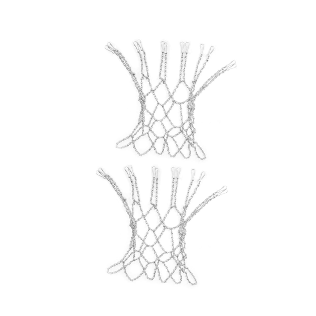 Happyyami Basketballnetz mit Heavy Duty Konstruktion aus Eisenkette 2 Stück Robustes Kettennetz für Basketball Geeignet für Indoor und Outdoor Einsatz
