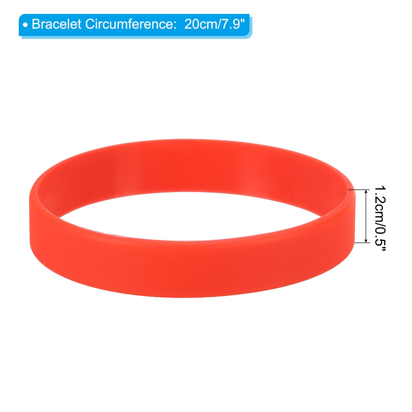 PATIKIL Silicone Bracelets, 24 Pack Colored Rubber Wristbands Blank Stretch Sports Bands for Adults Teen Sports Team Games Red - Image 2