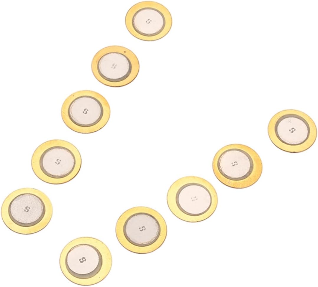 Vaguelly 10pcs Piezo Discs for Guitar Pickup Tone Piezo Element Piezoelectric Buzzer Film Gasket Small Copper for Acoustic Guitars