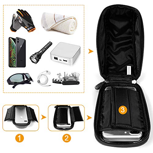 image for opamoo Bike Bicycle Phone Mount Bags - Waterproof Front Frame Top Tube