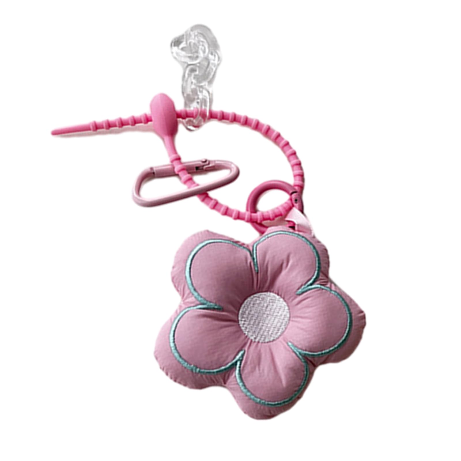 Amazon.co.jp: カラフルな刺繍花キーホルダーチャーム花飾り
