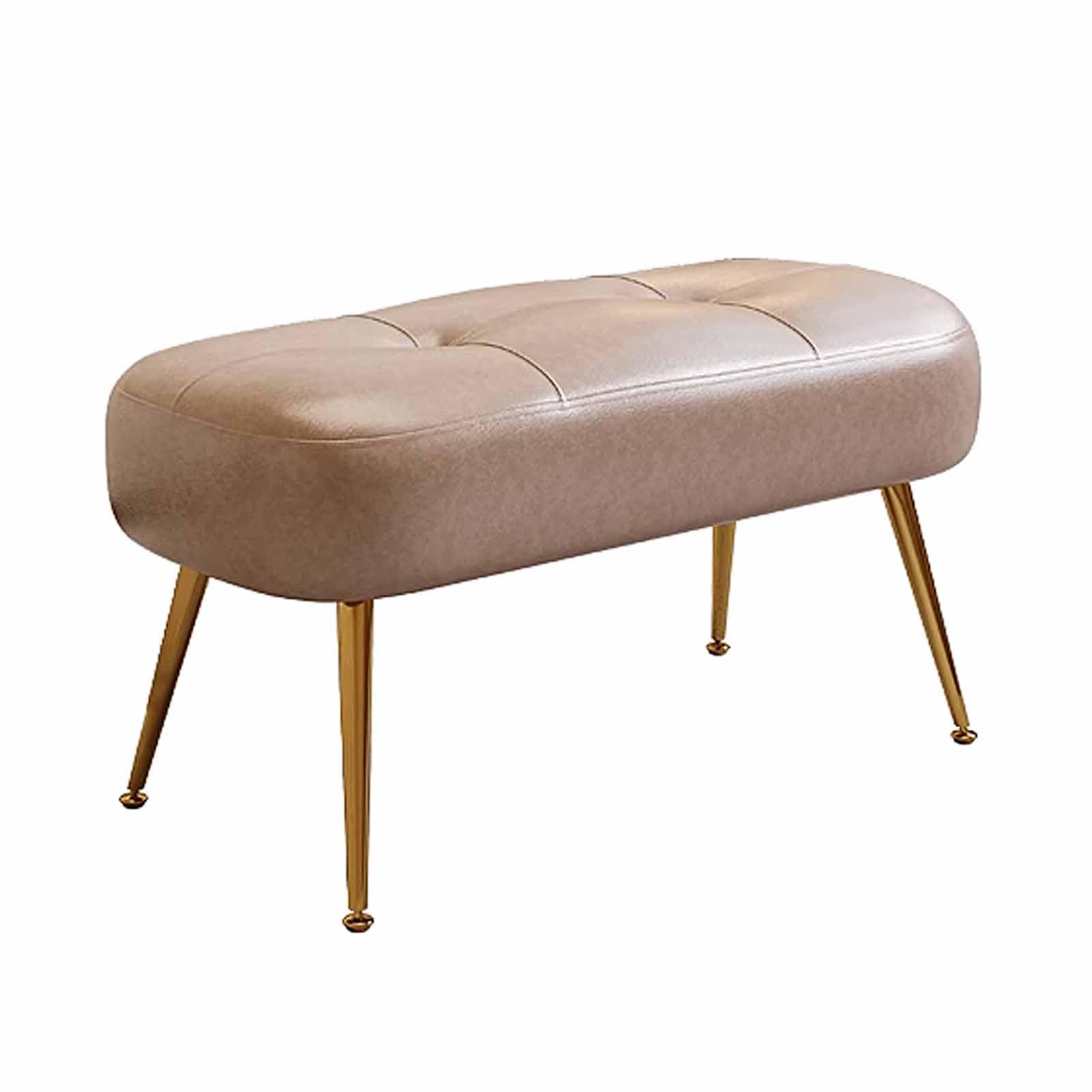 SXZenSpace Shoe Bench, Entryway Bench with Leather Cushion, Solid Wood Rack, Mid Century Storage Organizer for Living Room