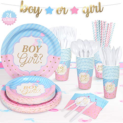 Decorlife FT-ZH-QDA0020 Gender Reveal Party Supplies Serves 24 cover
