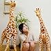 champracer Großes Giraffe Plüschtier, Giraffe Kuscheltier Groß Stehend Riesen Stofftier Puppe Deko Geschenk Kinder Spielzeug Braun Gelb (80cm)