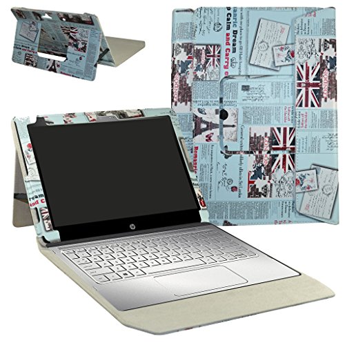 HP Spectre x2 12 Case,Mama Mouth 2-in-1 Romovable Portfolio PU Leather Folio Stand Cover for HP Spectre x2 12 12-a000 Series Detachable Flagship High Performance 12 inch Laptop PC,Newspaper