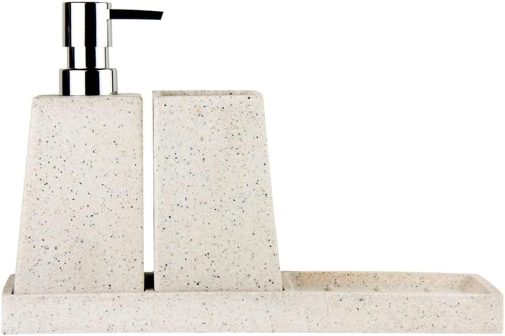 Soap Dispenser Soap Dispenser, Square Ceramic Pump Bottle,refillable Hand Lotion Dispenser 3 Pcs Bathroom Set,for Bathroom Kitchen Office Reusable