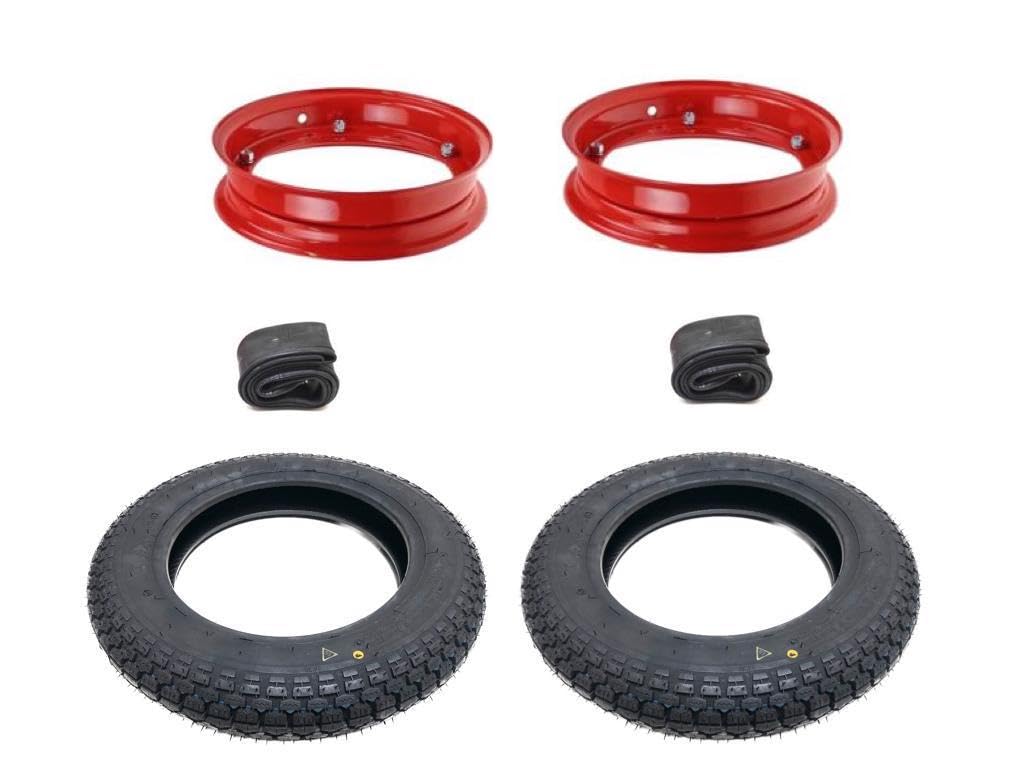 Reifen 3.50-10 Felgen Rot Schläuche Radsatz Set passend für Vespa PK PX Sprint XL 80 100 125 150 Rally T5 Lusso LML Star Motovespa