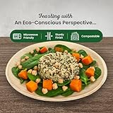 ECO Leaf 25 Disposable Palm Leaf Plates | 10”(24cm) Deep Round Bamboo Plates, Compostable Dinner Plates | Eco-Friendly Disposable Plates for Hot Food,Biodegradable Strong Plate |Microwave & Oven Safe - Image 2