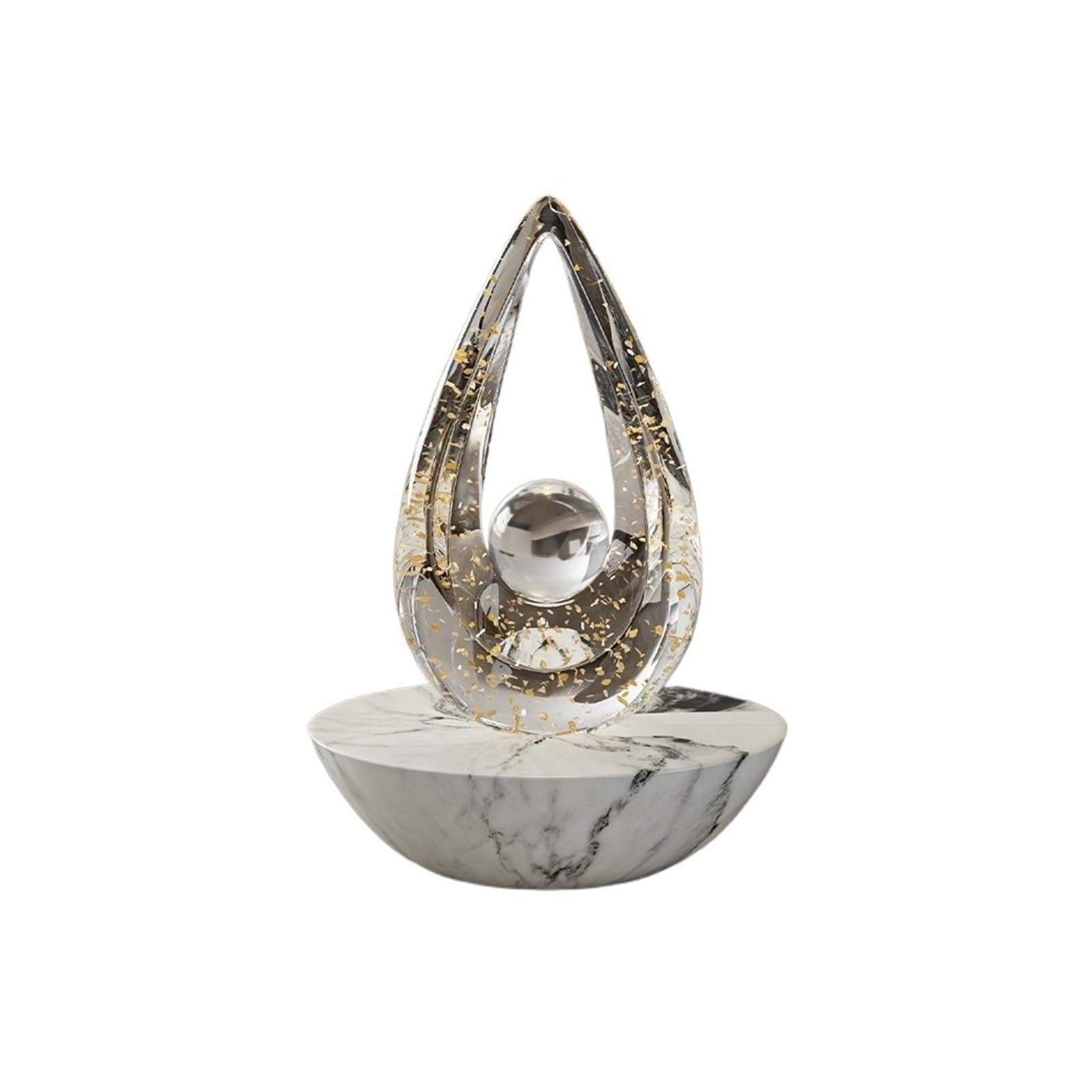 AILIUXIAOYAN Home Hecor Transparent Teardrop Art Ornament Marble Sculpture Living Room Wine Cabinet Office Decoration(Clear)