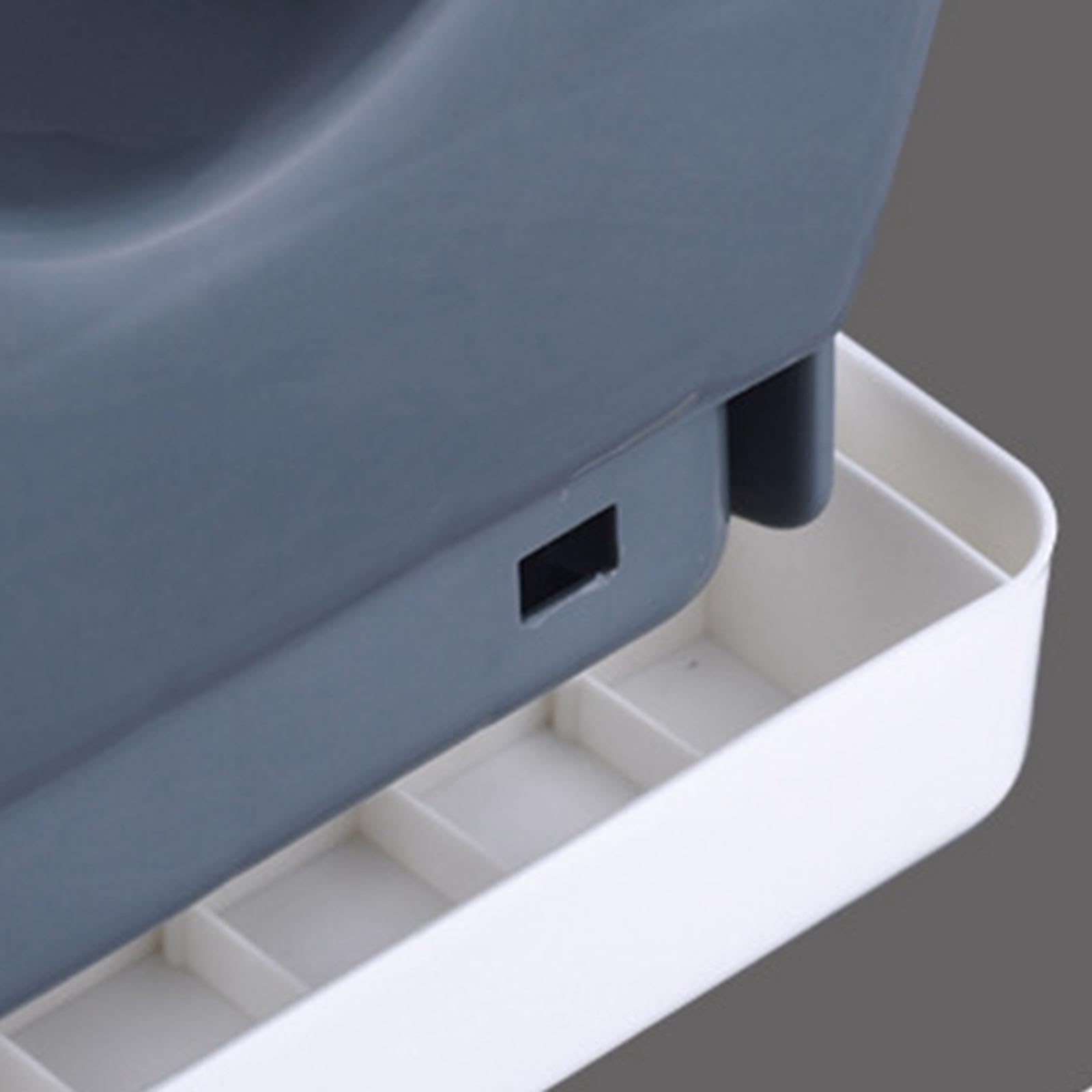 Banqueta para Inodoro Taburete Sanitario con Base Antideslizante Superficie Ancha Material Apto para Niños Adultos Y Mayores, Gris Blanco, Individual