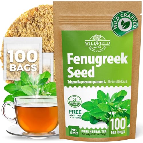 Image of 100 Bags Dried Fenugreek Herb Tea (Trigonella Foenum-Graecum) - 100 Count 1.5g Tea Bags Fenugreek Semillas De Fenogreco