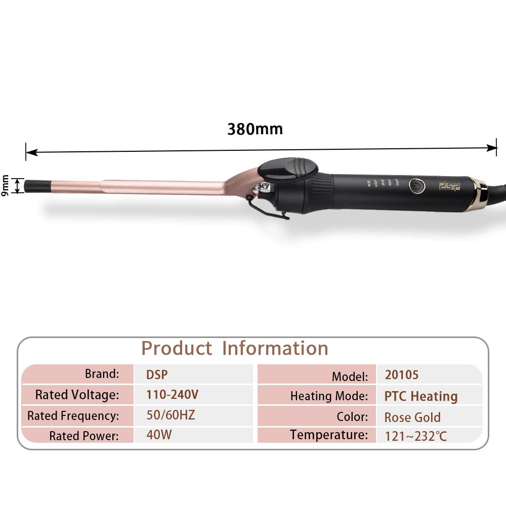 Hair Curler, Lazy Artifact, Wave, Large Curl, Perm, Not Hurt Hair, 5 Adjustable Hairdressing, Electric Curling Stick 9mm diameter