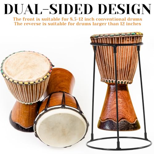 Image of Moxweyeni Lightweight Djembe Stand Portable Drum Stand Carbon Steel Standing Support Frame for Percussion African Bongo Drum(8.46 x 11.42 x 17.32 Inch,Classic)