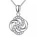 Alberoo 925 Sterling Silver Cubic Zirconia Four Leaf Clover Pendant Necklace