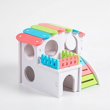 Hamster Villa Safe Small Animal Chew Toy for Gerbil Hedgehog Climbing Hamster Houses and Hideouts Small for Syrian Dwarf Hamsters