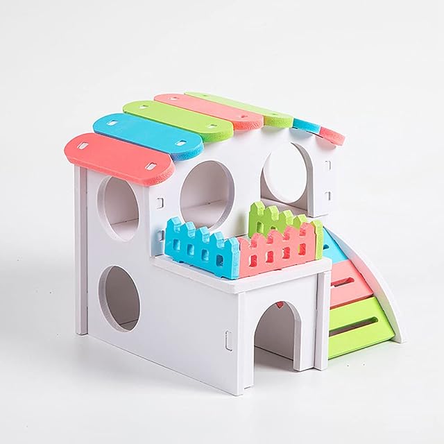 Foto 8 de 8 de Ranuw Casa de plástico para hámster, resistente al agua, lavable, para mascotas pequeñas, juguete de escalada