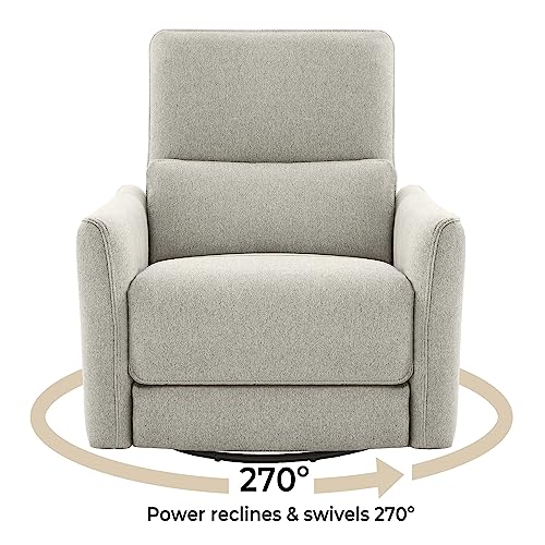 Chita Power Recliner Swivel Glider, Upholstered Living Room Reclining Sofa Chair With Lumbar Support, Dove Grey #TOP1